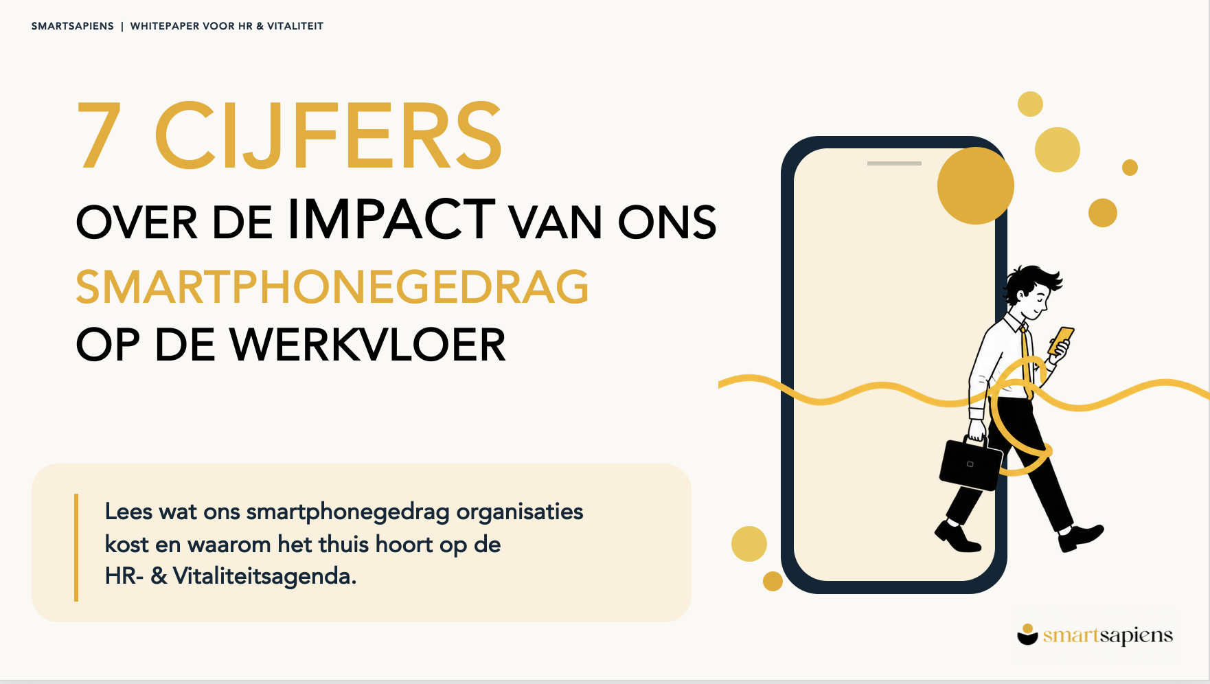 Cover van de whitepaper 7 cijfers over de impact van ons smartphonegedrag op de werkvloer